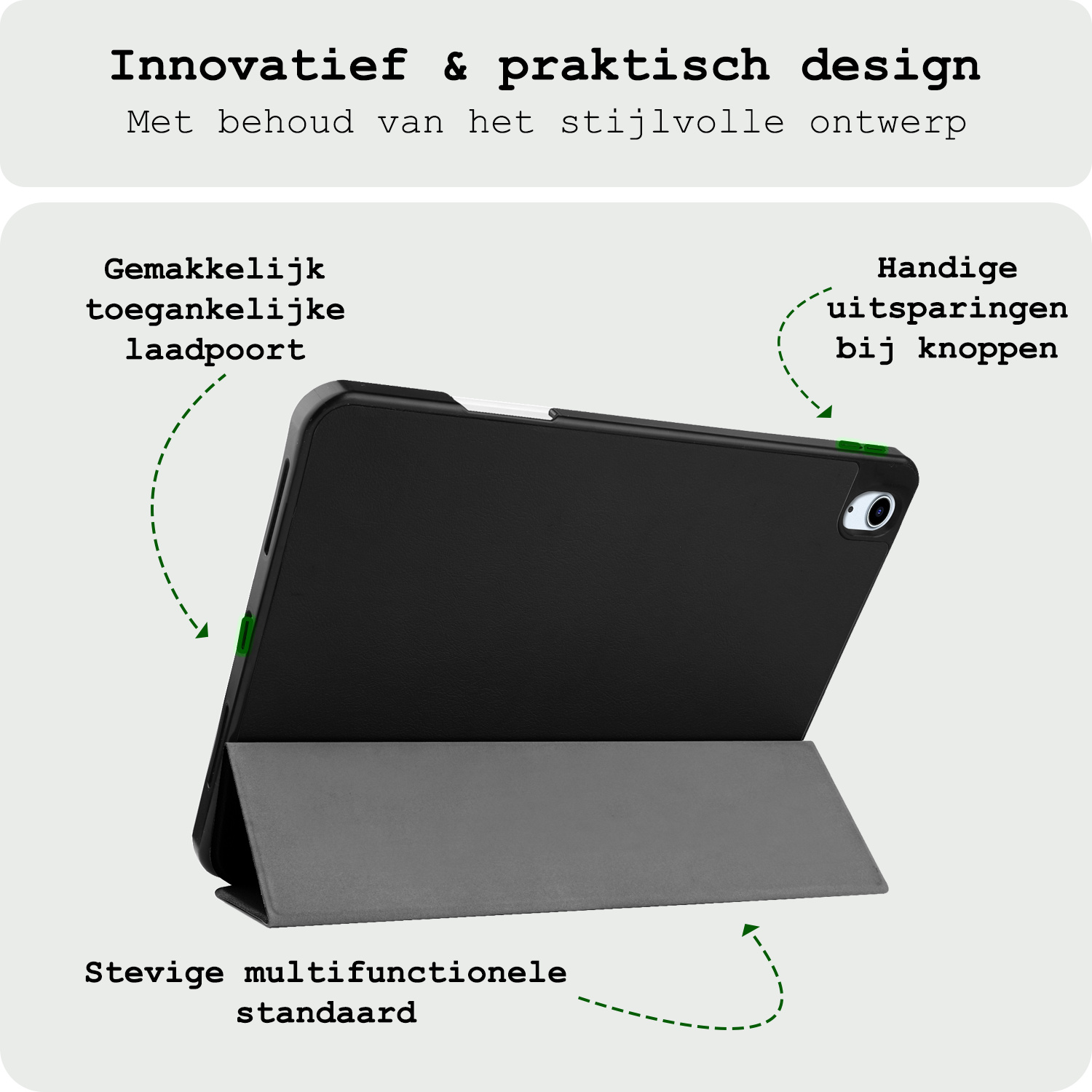 BASEY. BASEY. iPad Air 7 (13 inch) Hoesje Met Uitsparing Apple Pencil Met Screenprotector - Zwart