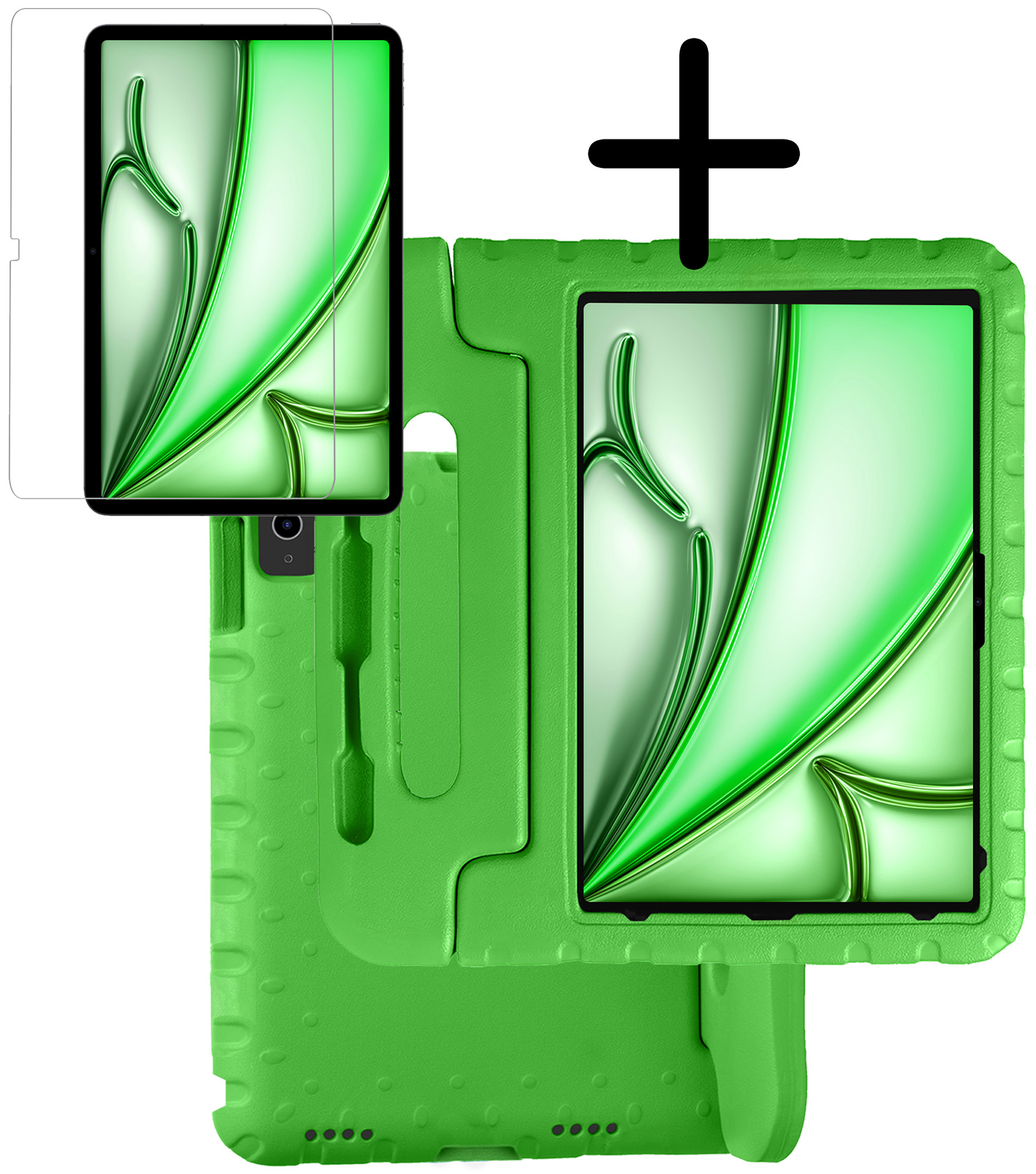 BASEY. BASEY. iPad Air 7 (13 inch) Kinderhoes Met Screenprotector - Groen