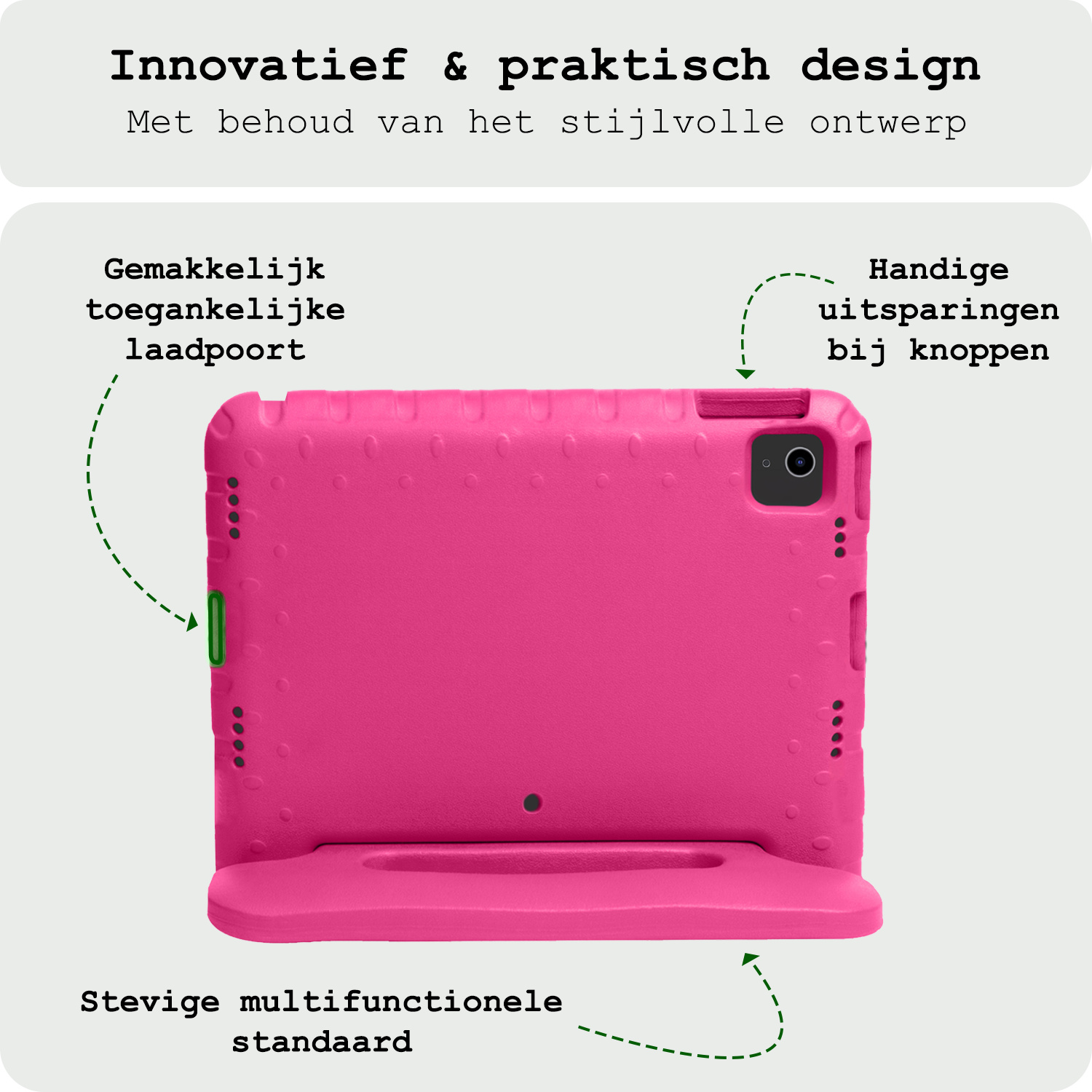 BASEY. BASEY. iPad Air 7 (13 inch) Kinderhoes Met Screenprotector - Roze