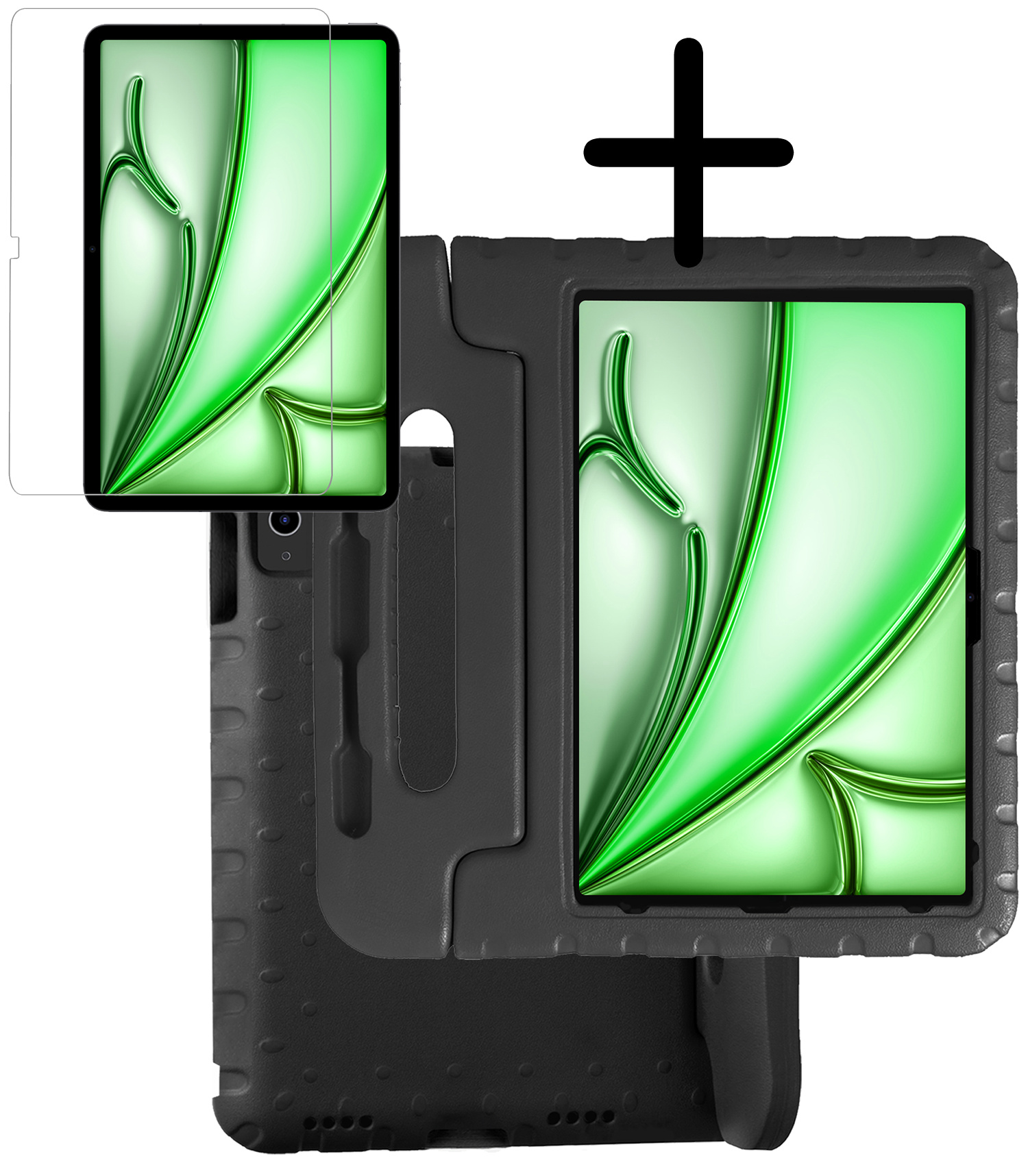 BASEY. BASEY. iPad Air 7 (13 inch) Kinderhoes Met Screenprotector - Zwart