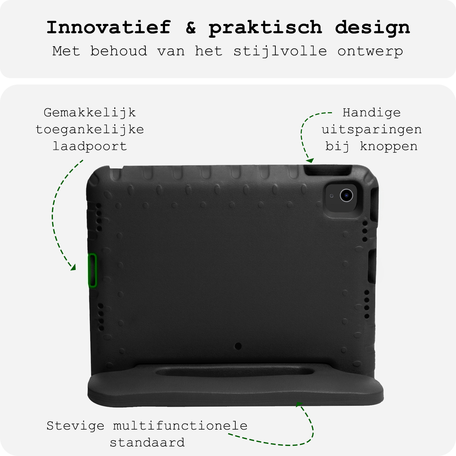 BASEY. BASEY. iPad Air 7 (13 inch) Kinderhoes Met Screenprotector - Zwart