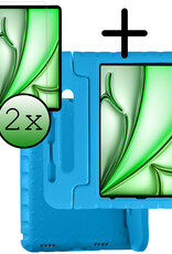 BASEY. BASEY. iPad Air 7 (13 inch) Kinderhoes Met 2x Screenprotector - Blauw