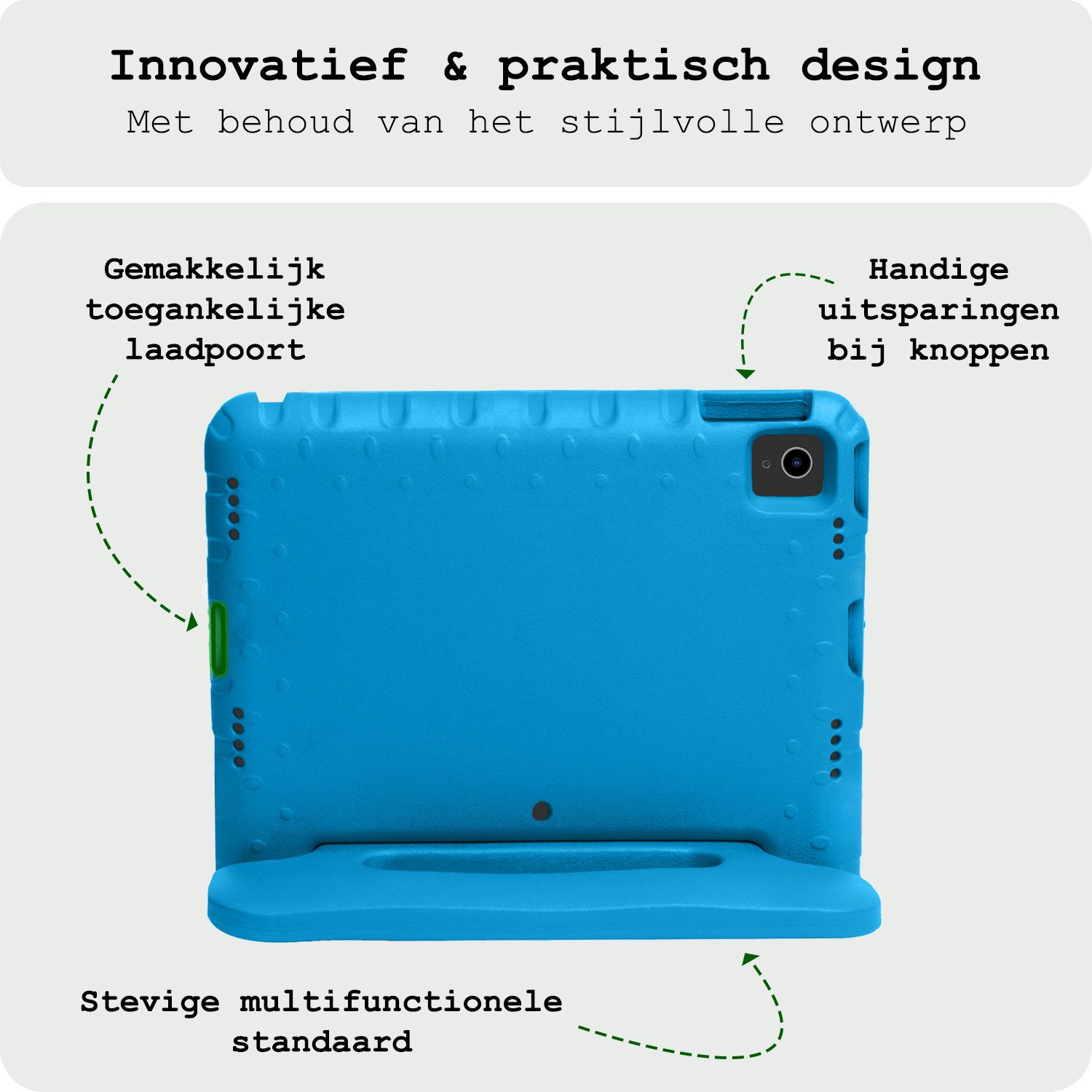 BASEY. BASEY. iPad Air 7 (13 inch) Kinderhoes Met 2x Screenprotector - Blauw