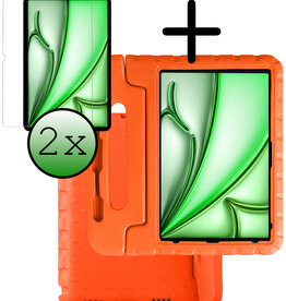 BASEY. BASEY. iPad Air 7 (13 inch) Kinderhoes Met 2x Screenprotector - Oranje