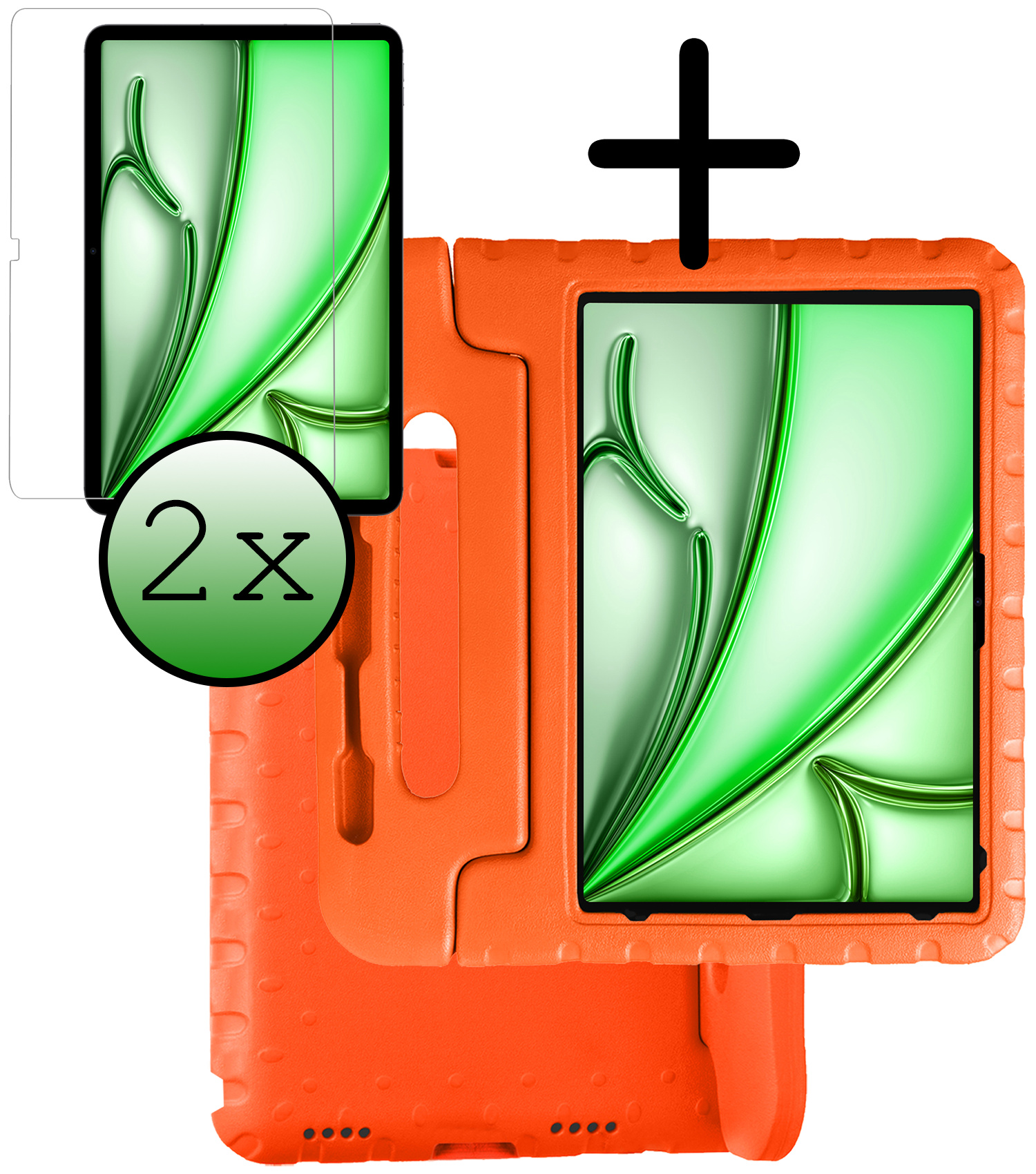 BASEY. BASEY. iPad Air 7 (13 inch) Kinderhoes Met 2x Screenprotector - Oranje