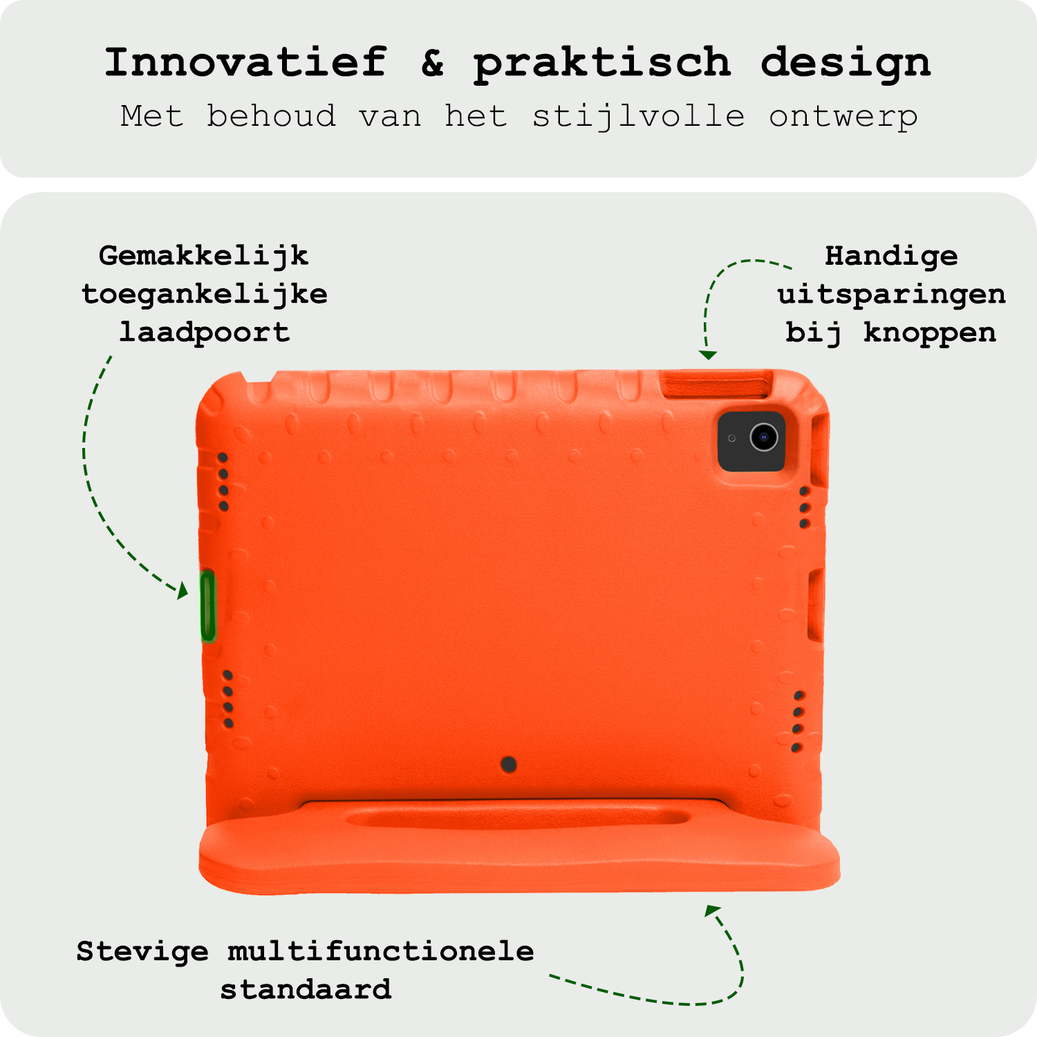 BASEY. BASEY. iPad Air 7 (13 inch) Kinderhoes Met 2x Screenprotector - Oranje