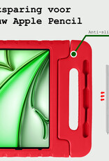 BASEY. BASEY. iPad Air 7 (13 inch) Kinderhoes Met 2x Screenprotector - Rood