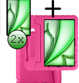 BASEY. BASEY. iPad Air 7 (13 inch) Kinderhoes Met 2x Screenprotector - Roze