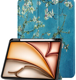 Nomfy Nomfy iPad Air 7 (13 inch) Hoesje Met Uitsparing Apple Pencil - Bloemen
