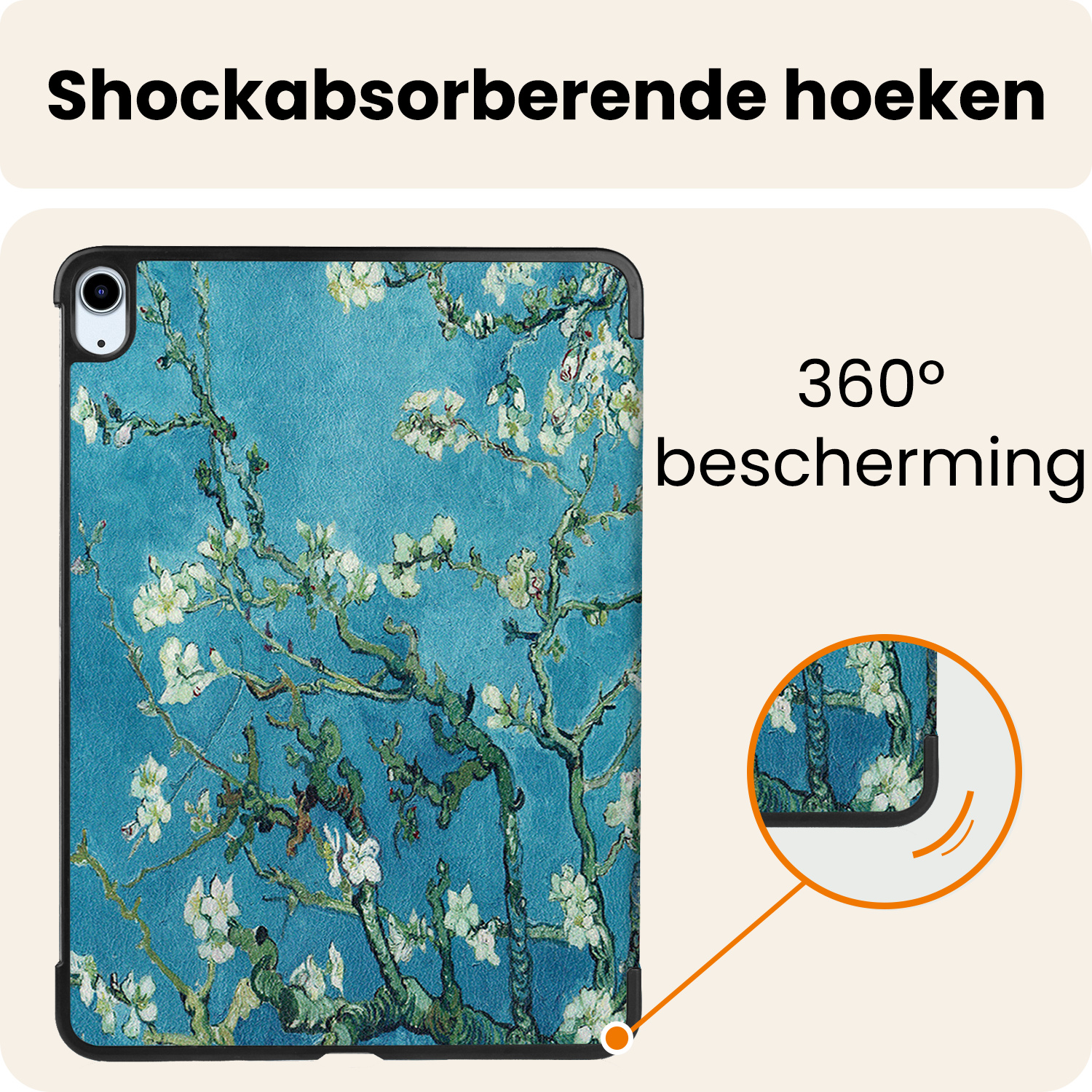 Nomfy Nomfy iPad Air 7 (13 inch) Hoesje Met Uitsparing Apple Pencil - Bloemen