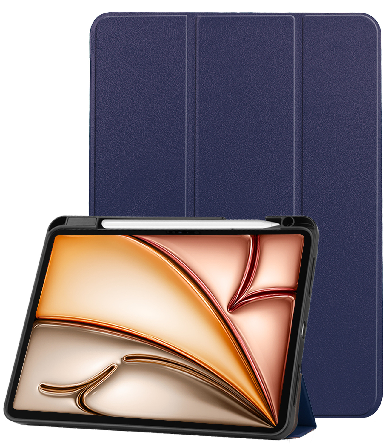 Nomfy Nomfy iPad Air 7 (13 inch) Hoesje Met Uitsparing Apple Pencil - Donkerblauw