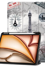 Nomfy Nomfy iPad Air 7 (13 inch) Hoesje Met Uitsparing Apple Pencil - Eiffeltoren