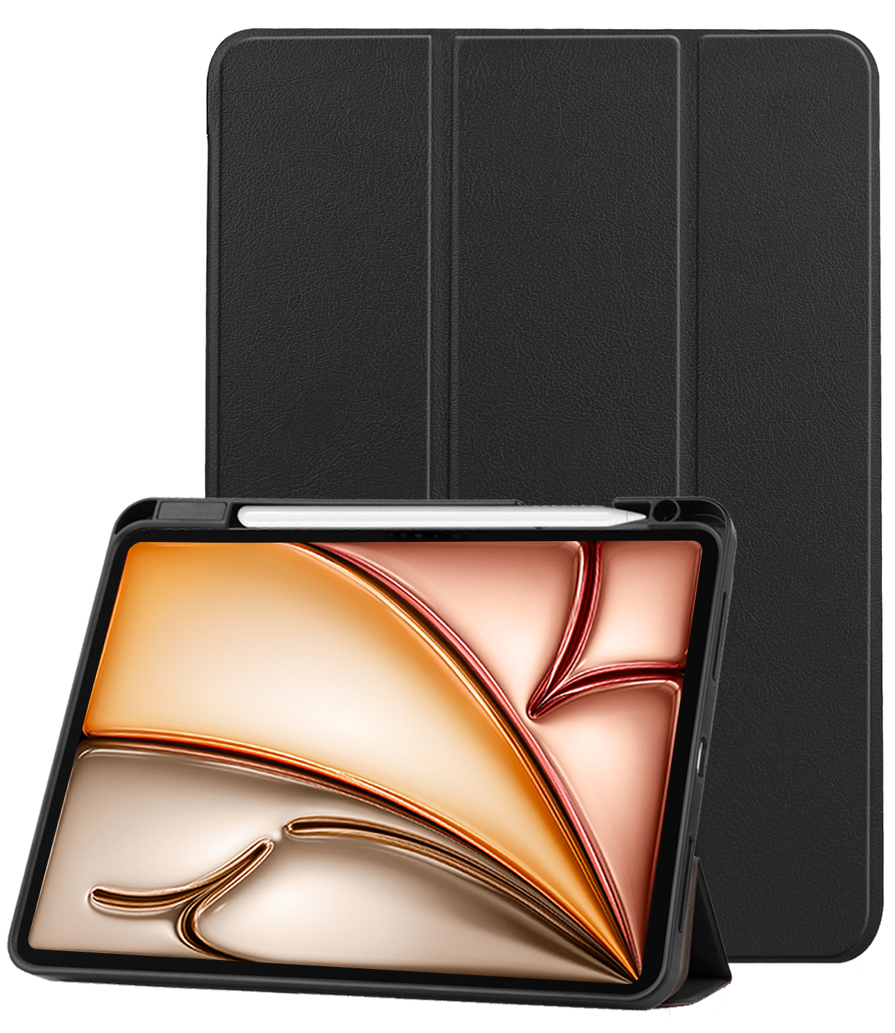 Nomfy Nomfy iPad Air 7 (13 inch) Hoesje Met Uitsparing Apple Pencil - Zwart