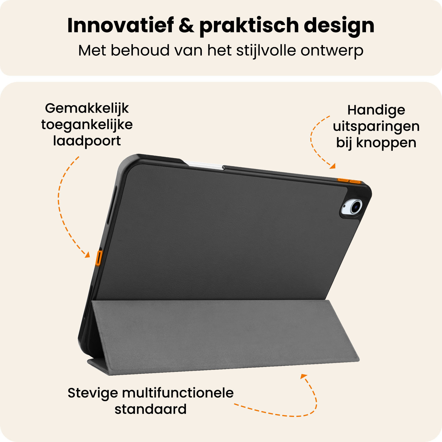 Nomfy Nomfy iPad Air 7 (13 inch) Hoesje Met Uitsparing Apple Pencil Met Screenprotector - Grijs