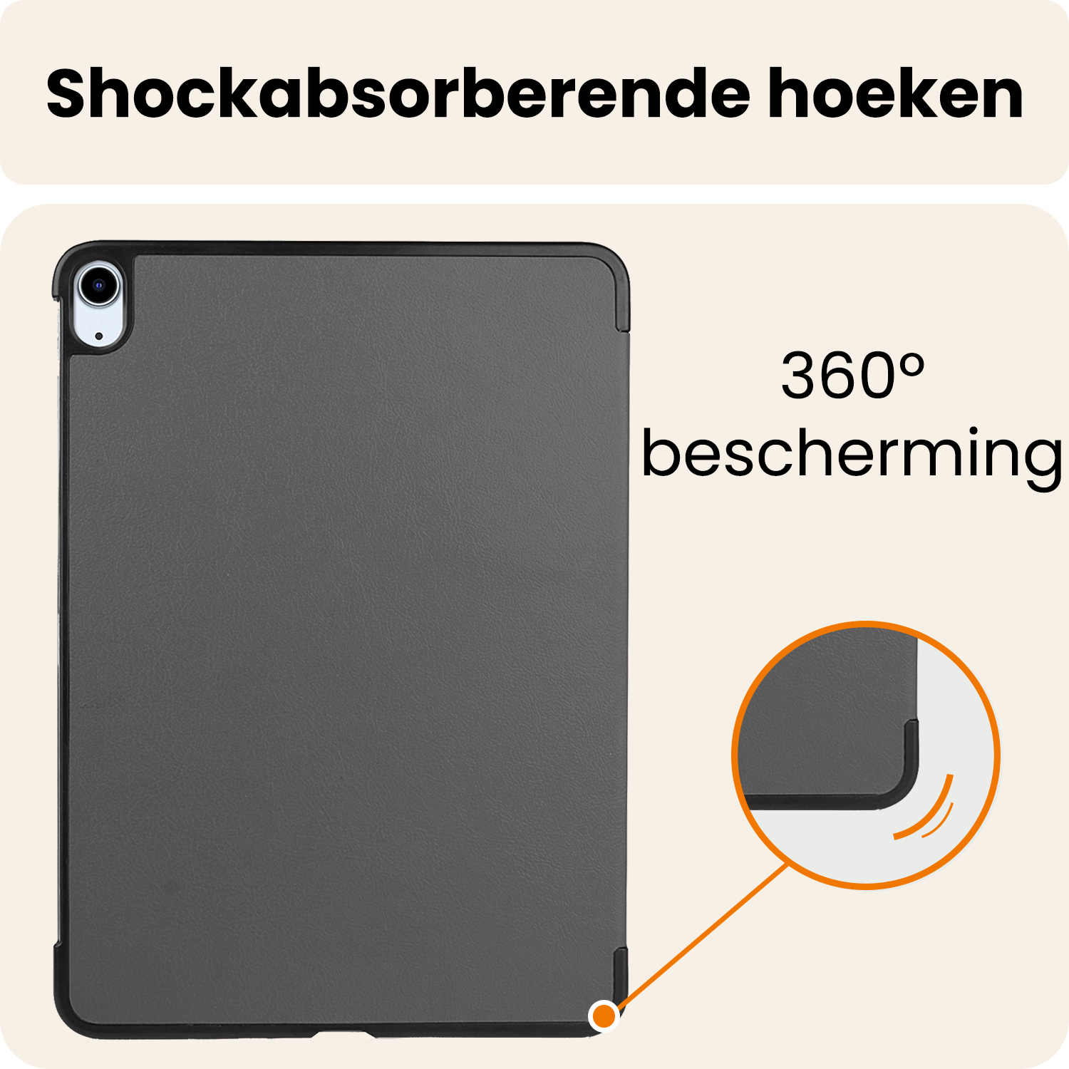 Nomfy Nomfy iPad Air 7 (13 inch) Hoesje Met Uitsparing Apple Pencil Met Screenprotector - Grijs