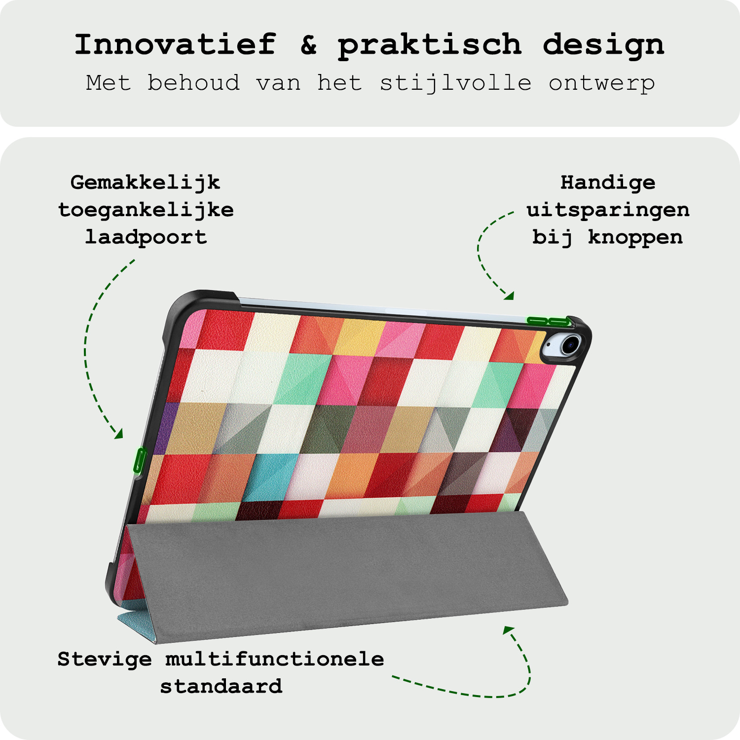 BASEY. BASEY. iPad Air 7 (11 inch) Hoesje - Blokken