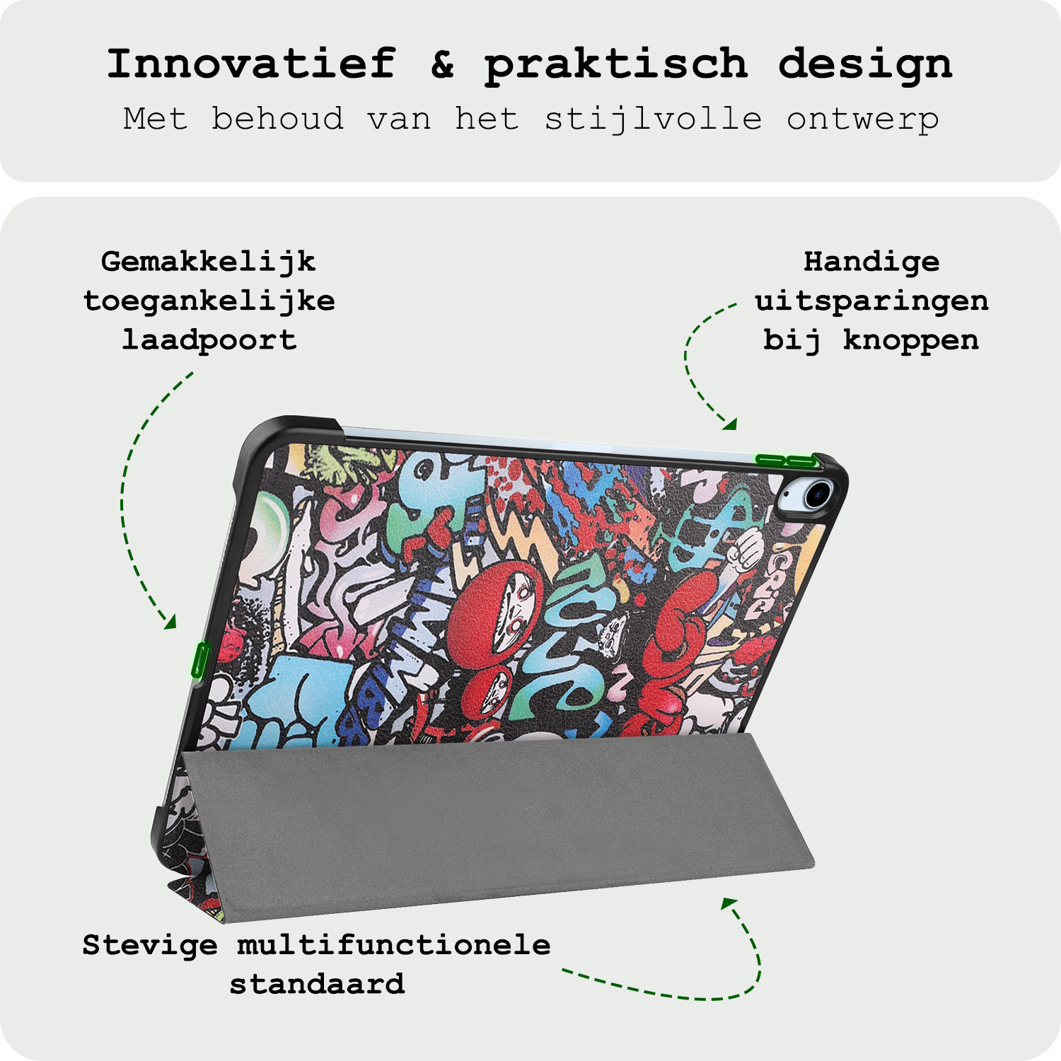 BASEY. BASEY. iPad Air 7 (11 inch) Hoesje - Graffity