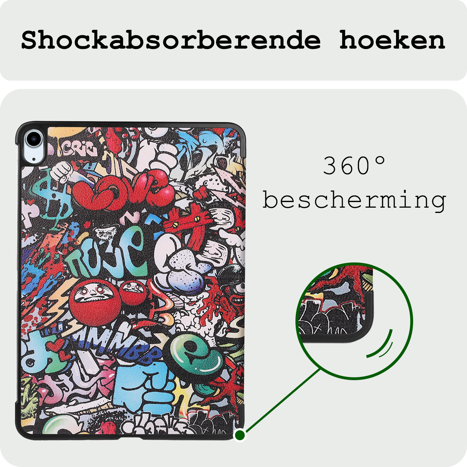 BASEY. BASEY. iPad Air 7 (11 inch) Hoesje - Graffity