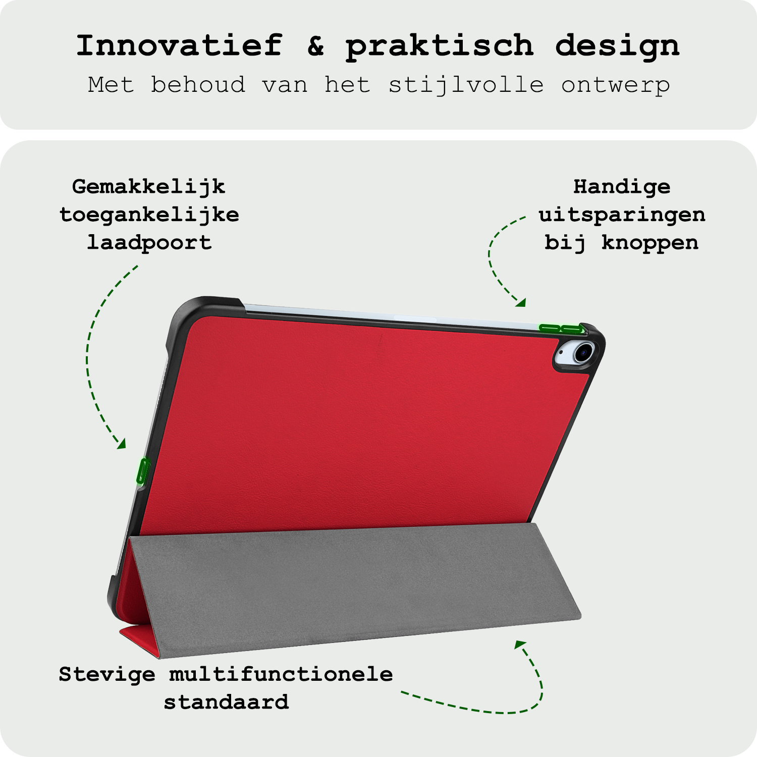 BASEY. BASEY. iPad Air 7 (11 inch) Hoesje - Rood