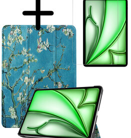 BASEY. BASEY. iPad Air 7 (11 inch) Hoesje Met Screenprotector - Bloemen