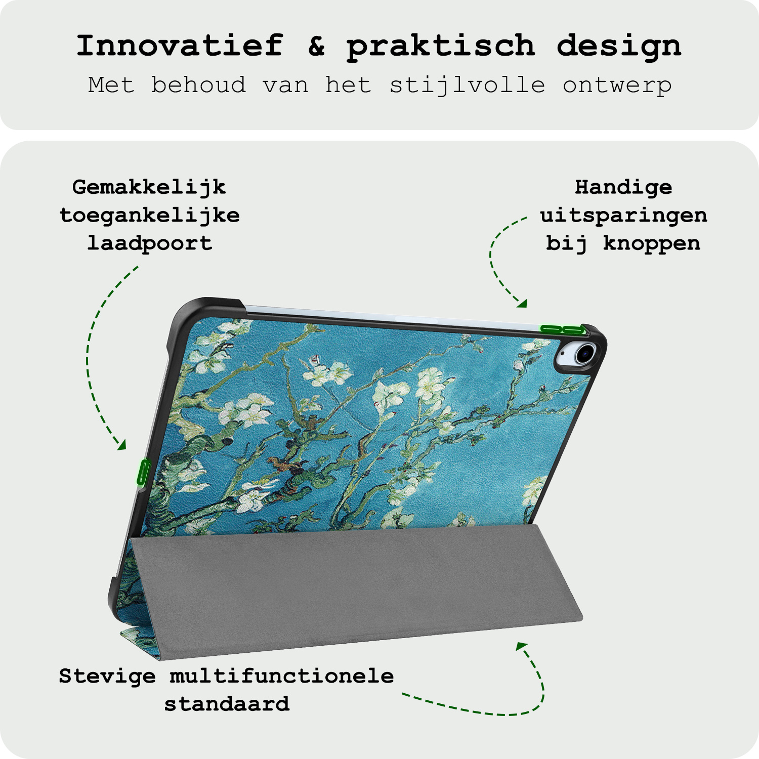 BASEY. BASEY. iPad Air 7 (11 inch) Hoesje Met Screenprotector - Bloemen