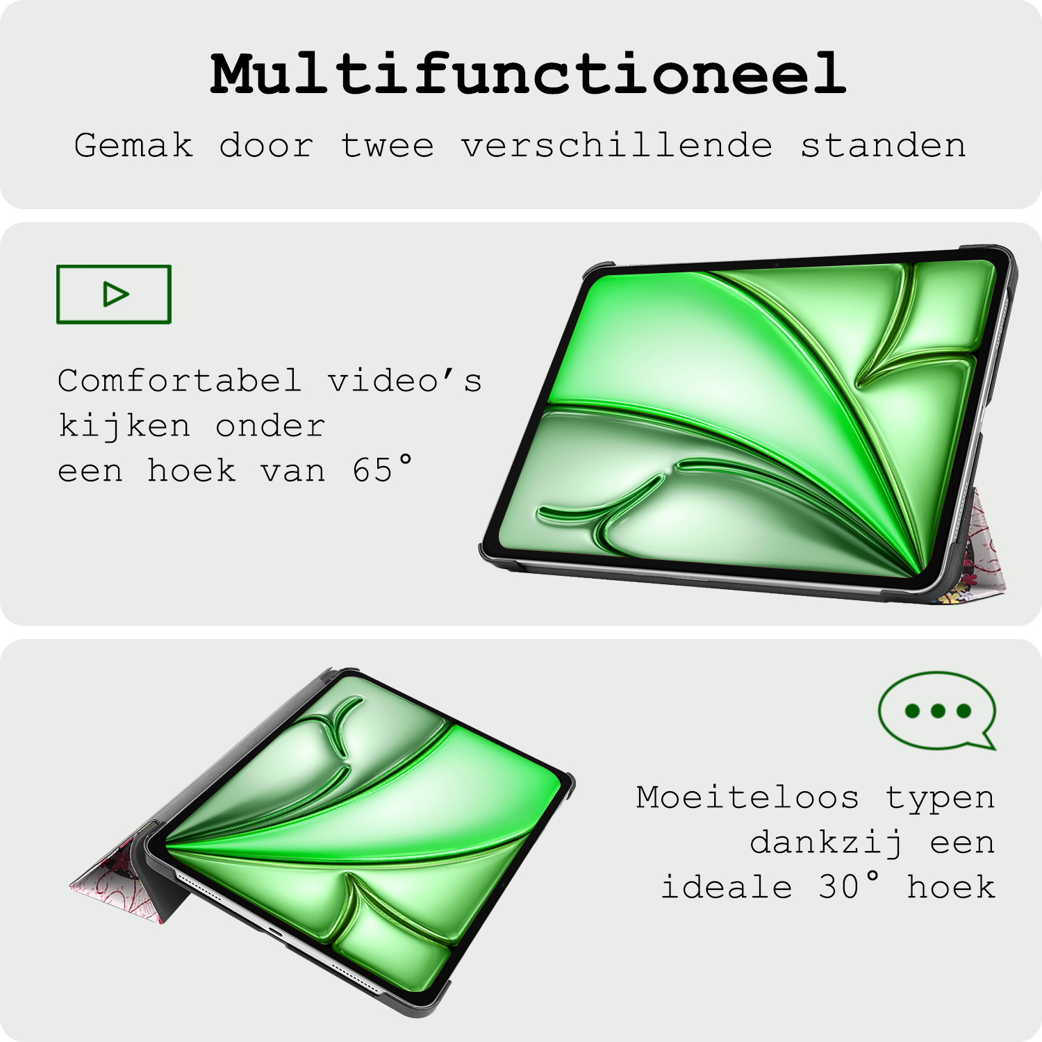 BASEY. BASEY. iPad Air 7 (11 inch) Hoesje Met Screenprotector - Elfje