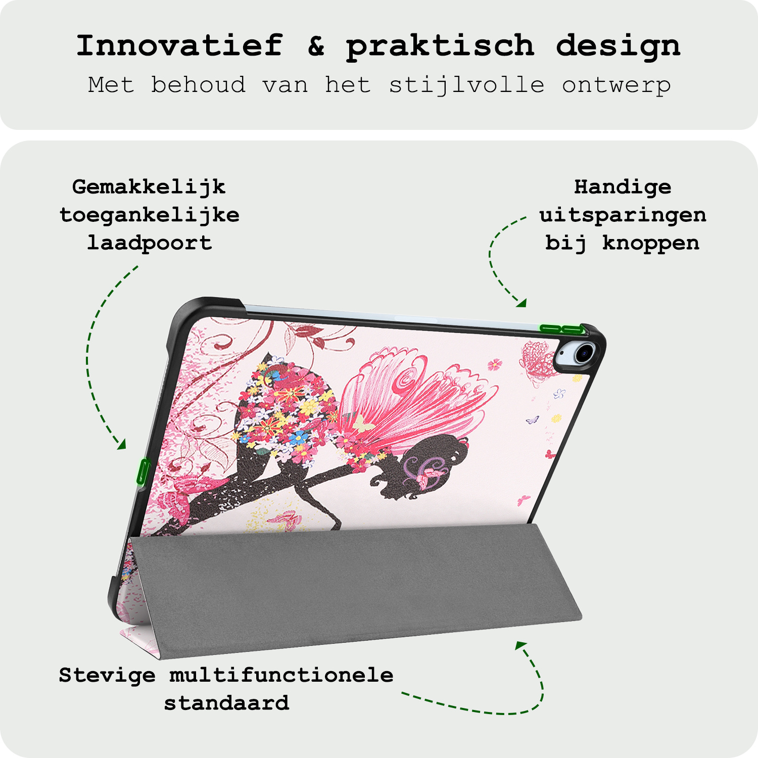 BASEY. BASEY. iPad Air 7 (11 inch) Hoesje Met Screenprotector - Elfje