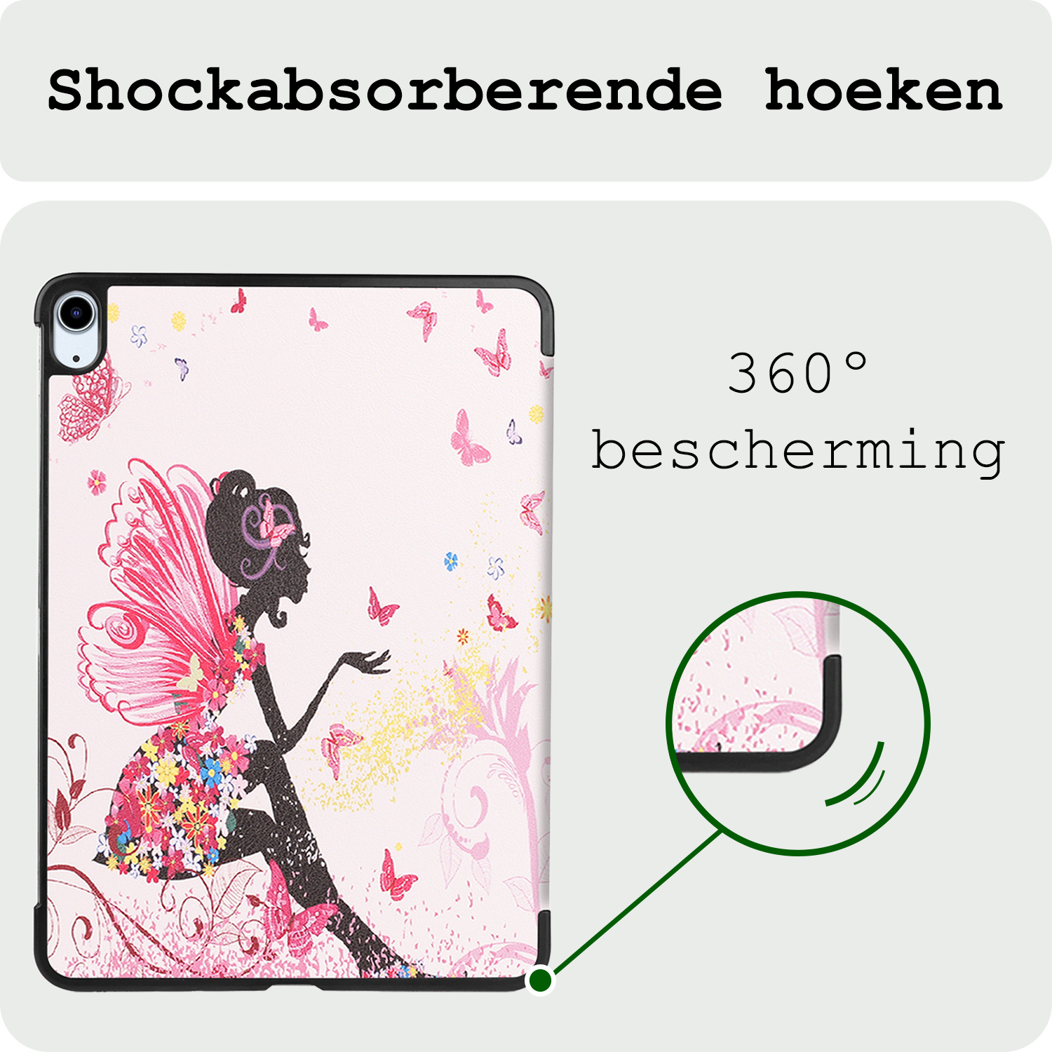 BASEY. BASEY. iPad Air 7 (11 inch) Hoesje Met Screenprotector - Elfje