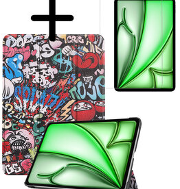 BASEY. BASEY. iPad Air 7 (11 inch) Hoesje Met Screenprotector - Graffity