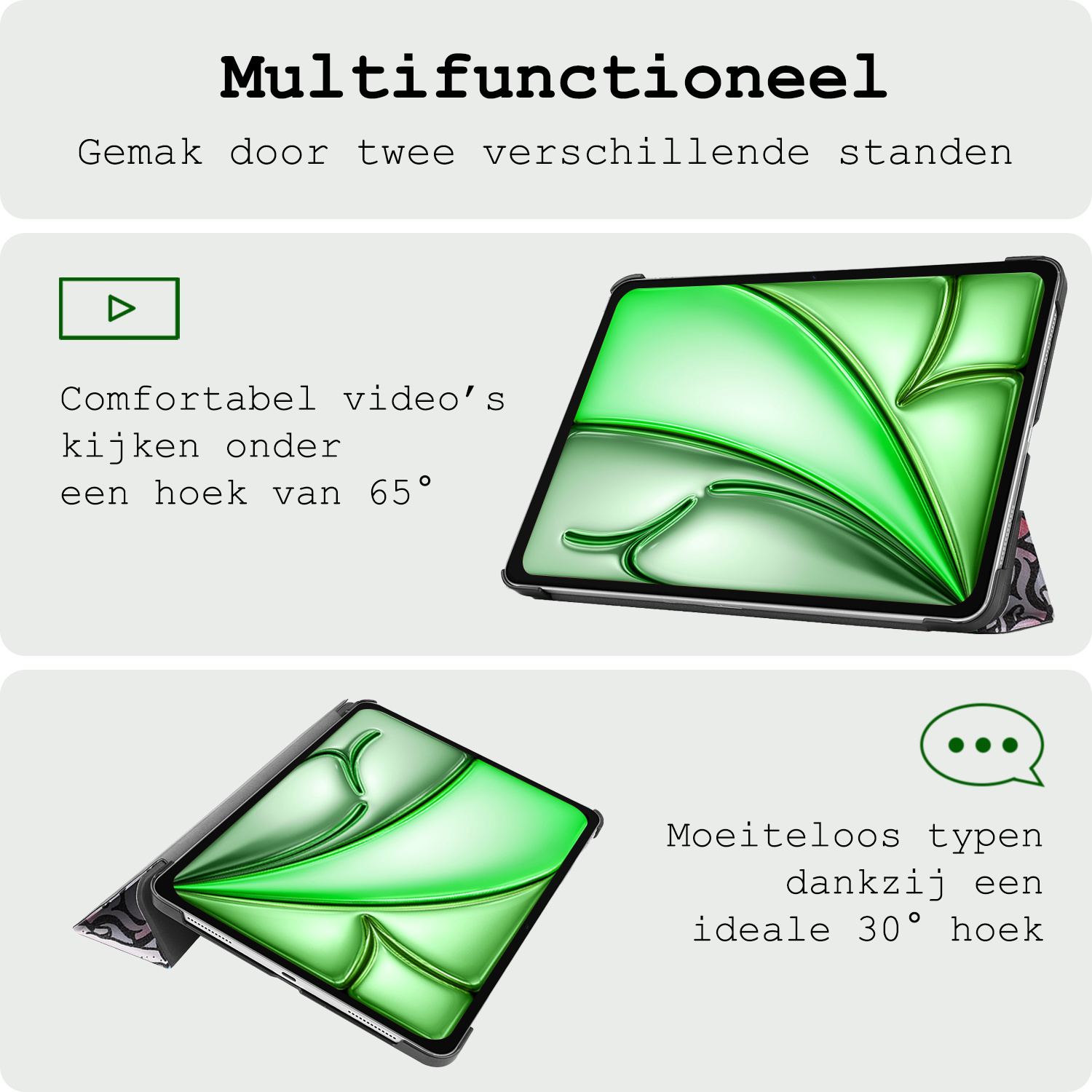 BASEY. BASEY. iPad Air 7 (11 inch) Hoesje Met Screenprotector - Graffity