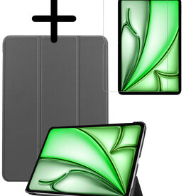 BASEY. BASEY. iPad Air 7 (11 inch) Hoesje Met Screenprotector - Grijs