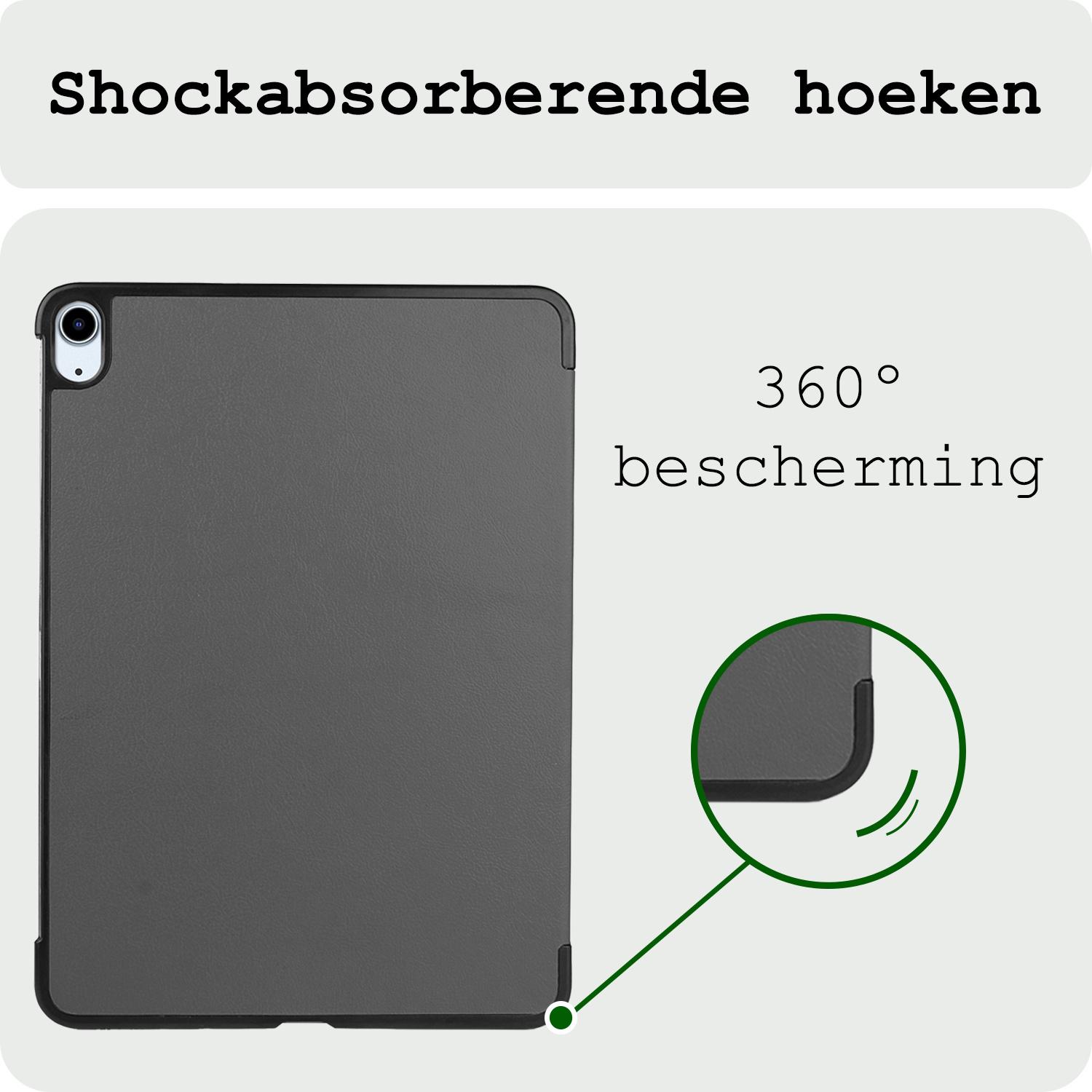 BASEY. BASEY. iPad Air 7 (11 inch) Hoesje Met Screenprotector - Grijs
