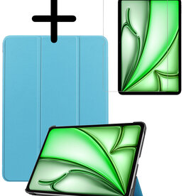 BASEY. BASEY. iPad Air 7 (11 inch) Hoesje Met Screenprotector - Lichtblauw