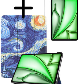 BASEY. BASEY. iPad Air 7 (11 inch) Hoesje Met Screenprotector - Sterrenhemel