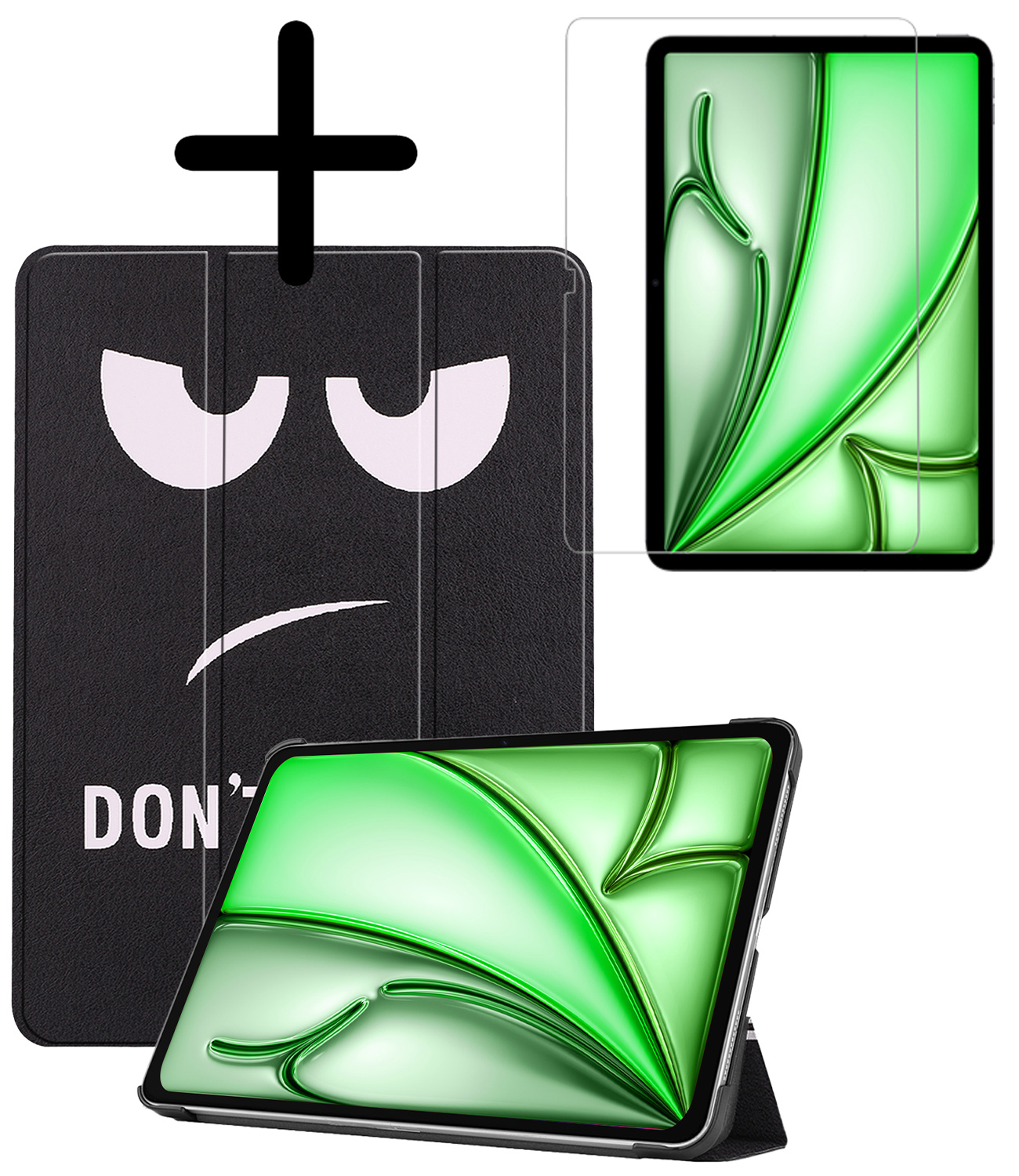 BASEY. BASEY. iPad Air 7 (11 inch) Hoesje Met Screenprotector - Don't Touch Me