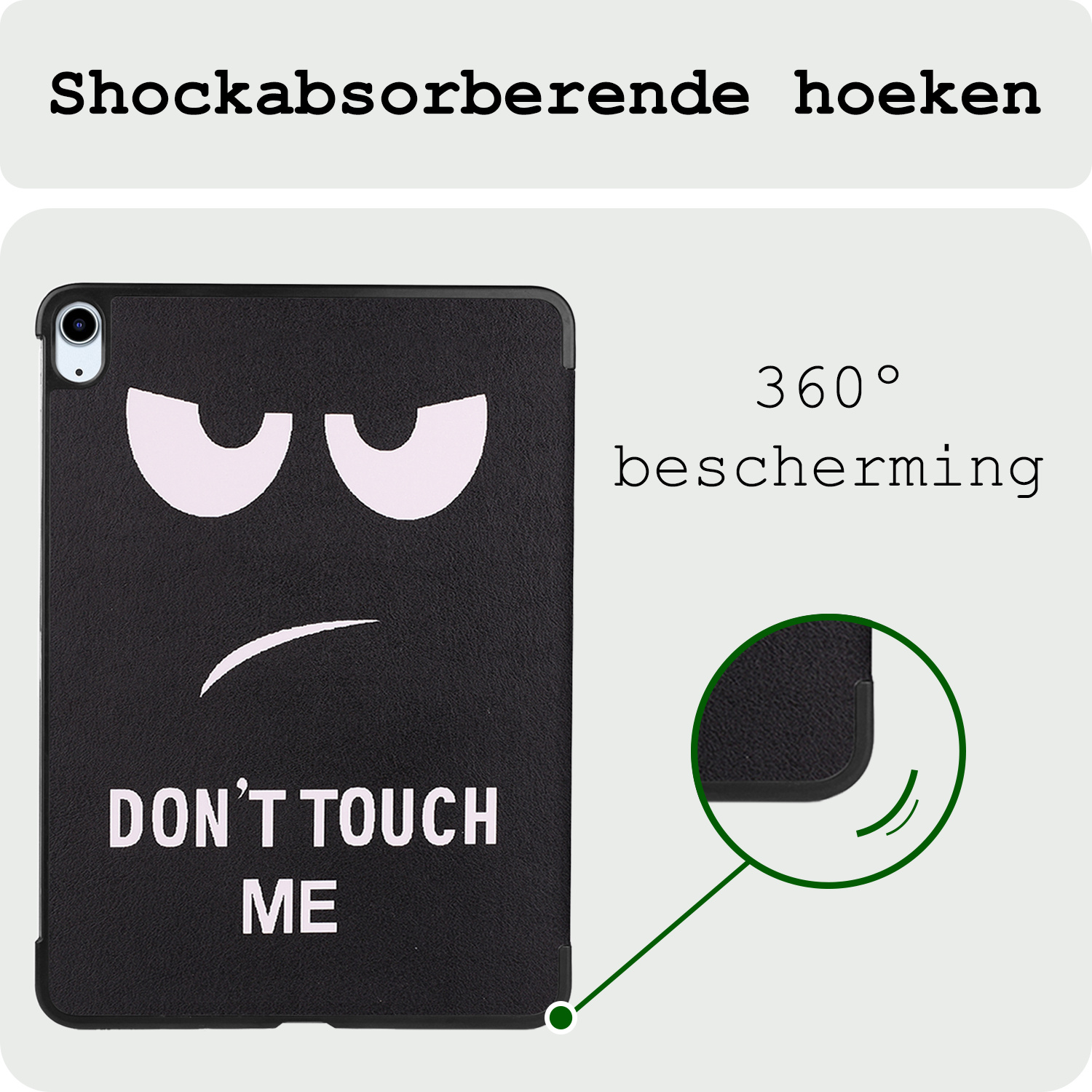 BASEY. BASEY. iPad Air 7 (11 inch) Hoesje Met Screenprotector - Don't Touch Me