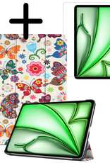 BASEY. BASEY. iPad Air 7 (11 inch) Hoesje Met Screenprotector - Vlinders