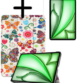 BASEY. BASEY. iPad Air 7 (11 inch) Hoesje Met Screenprotector - Vlinders