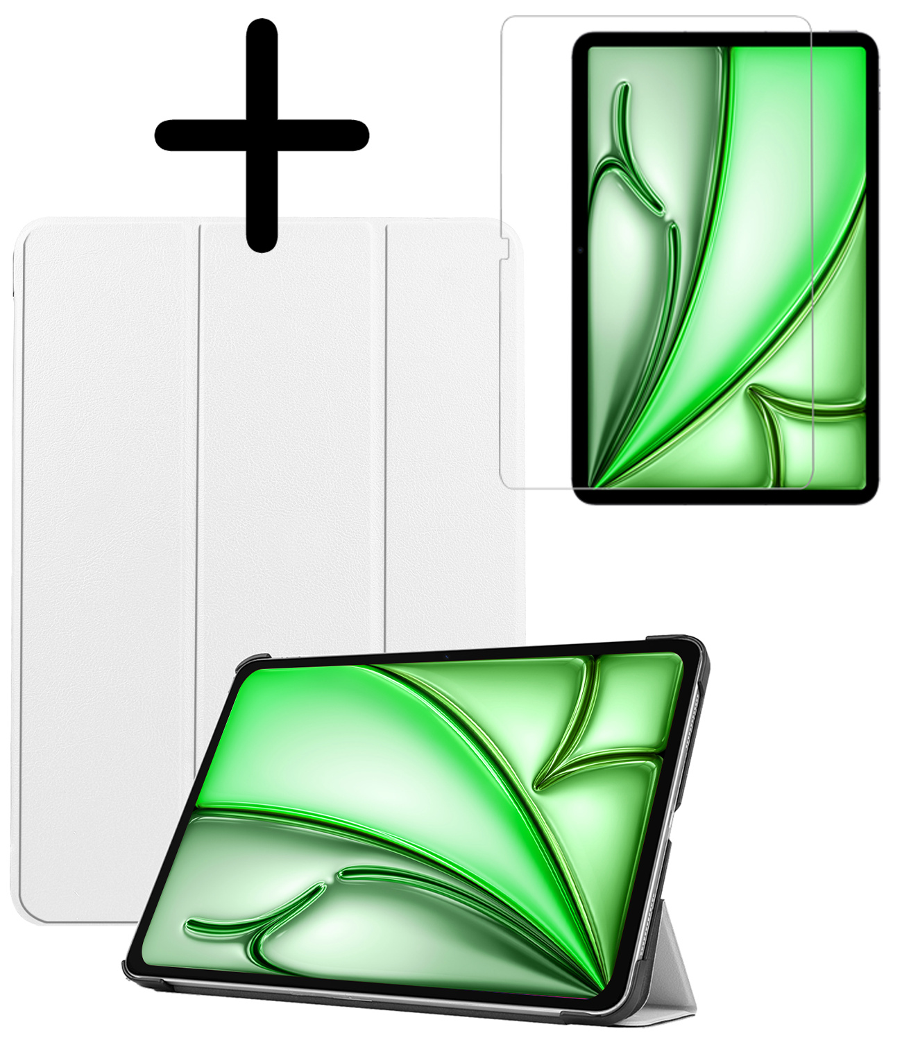 BASEY. BASEY. iPad Air 7 (11 inch) Hoesje Met Screenprotector - Wit