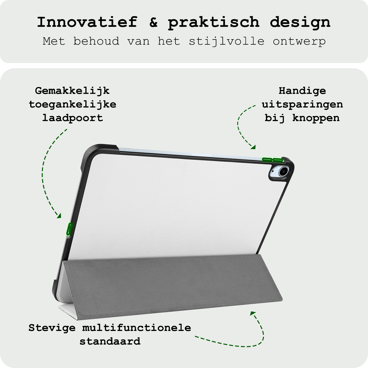 BASEY. BASEY. iPad Air 7 (11 inch) Hoesje Met Screenprotector - Wit