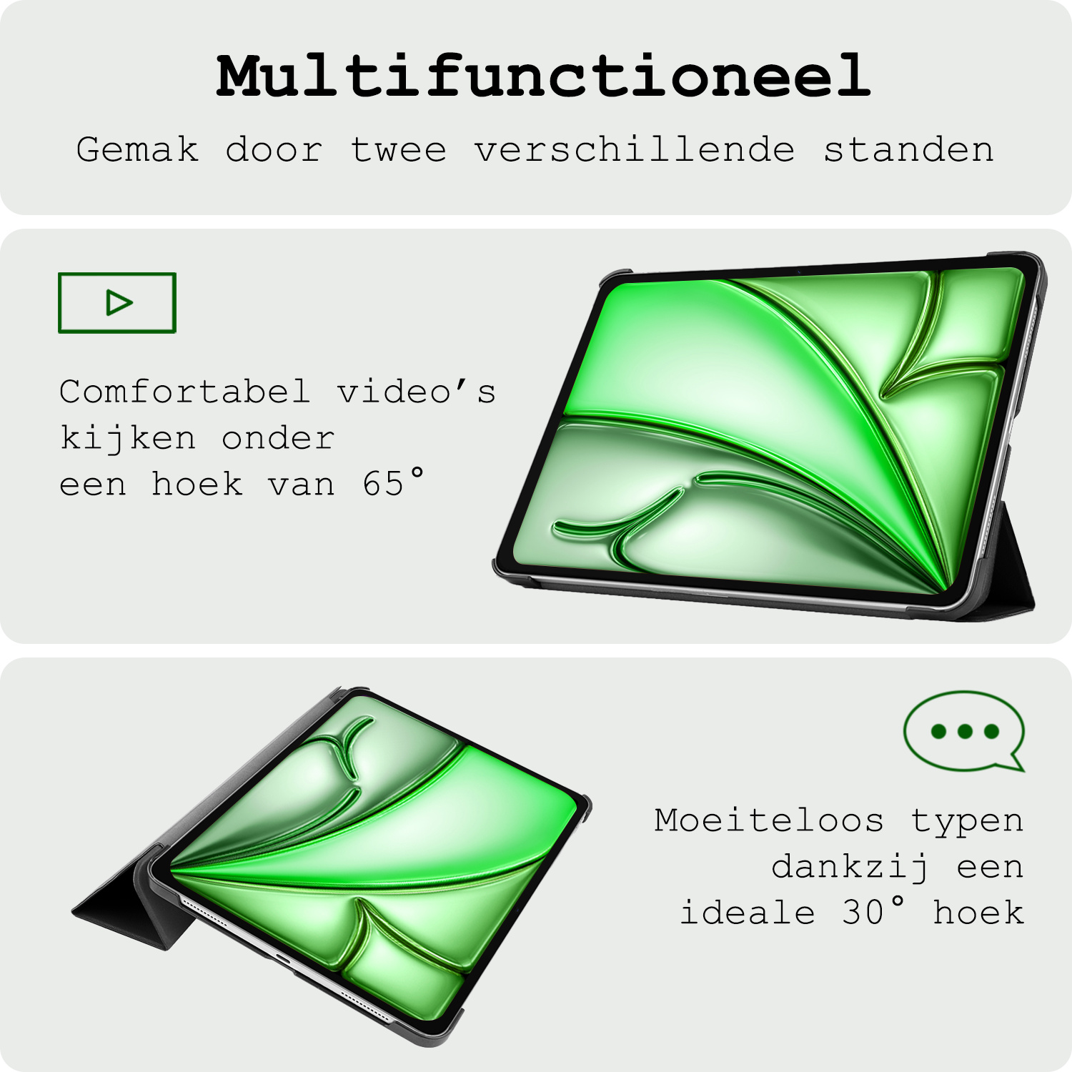 BASEY. BASEY. iPad Air 7 (11 inch) Hoesje Met Screenprotector - Zwart