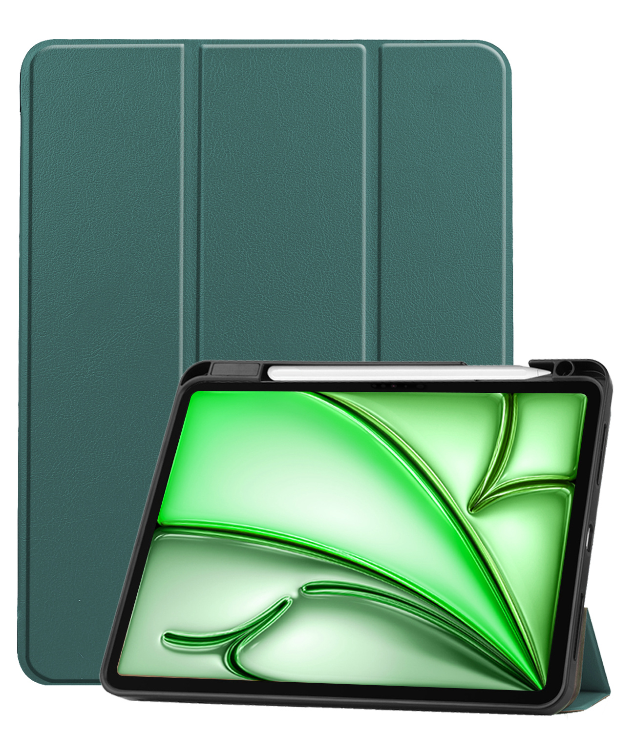 BASEY. BASEY. iPad Air 7 (11 inch) Hoesje Met Uitsparing Apple Pencil - Donkergroen