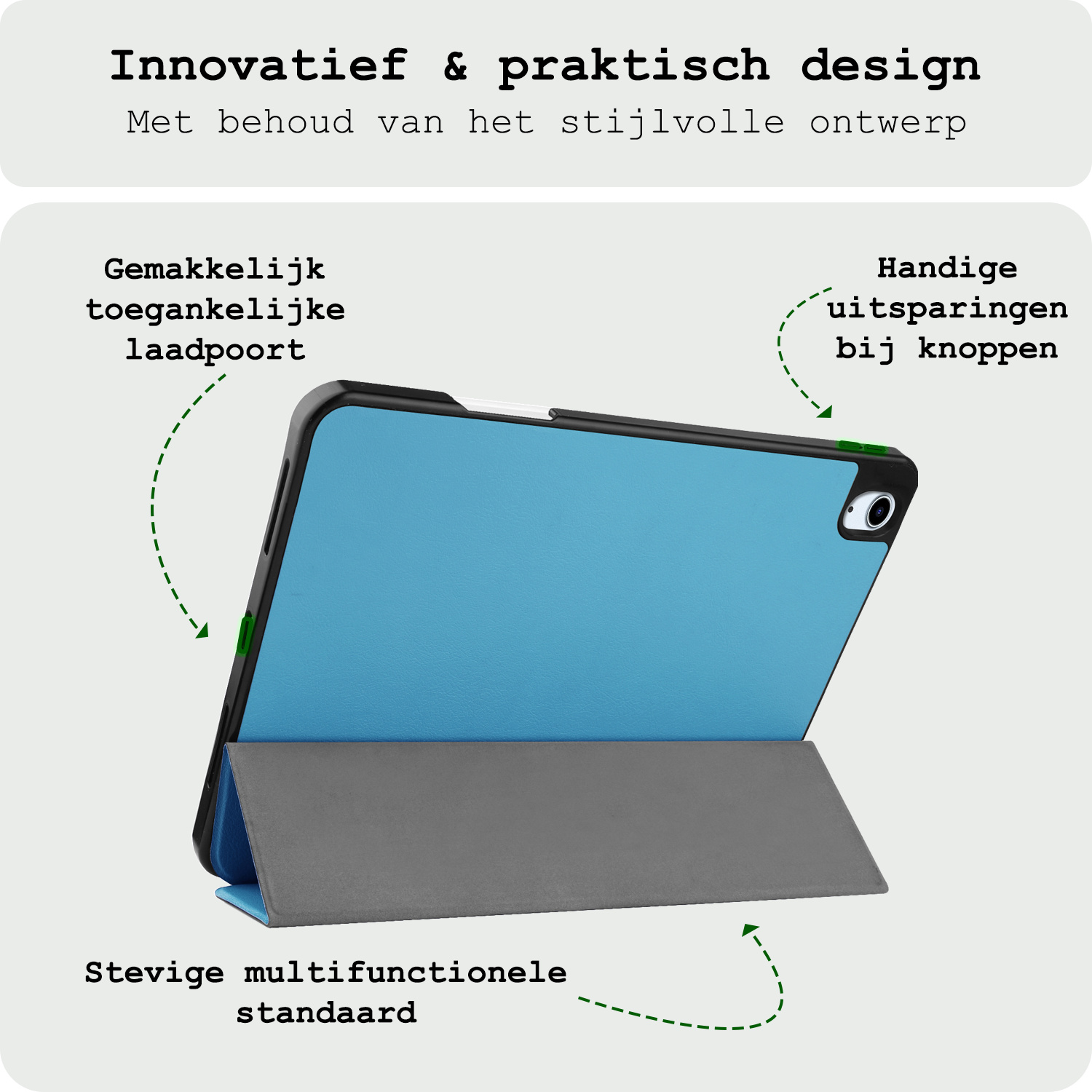 BASEY. BASEY. iPad Air 7 (11 inch) Hoesje Met Uitsparing Apple Pencil - Lichtblauw