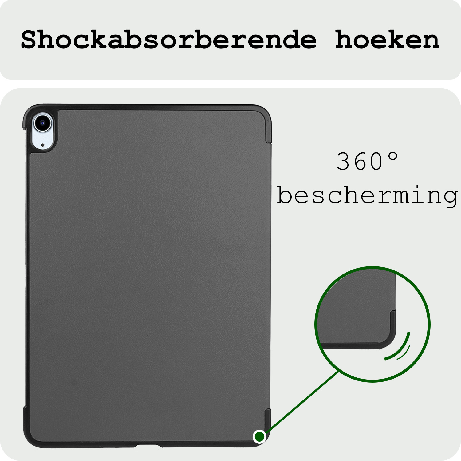 BASEY. BASEY. iPad Air 7 (11 inch) Hoesje Met Uitsparing Apple Pencil Met Screenprotector - Grijs