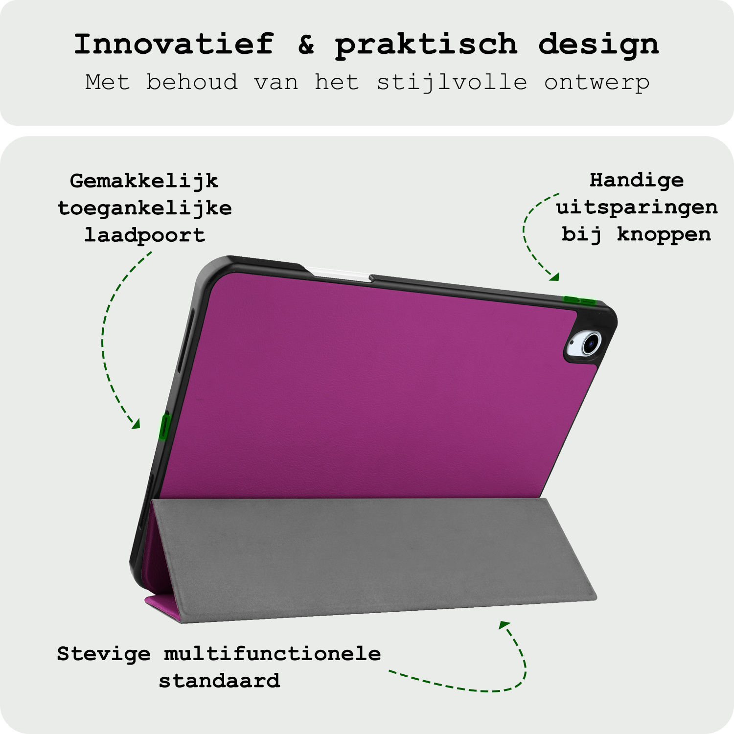 BASEY. BASEY. iPad Air 7 (11 inch) Hoesje Met Uitsparing Apple Pencil Met Screenprotector - Paars