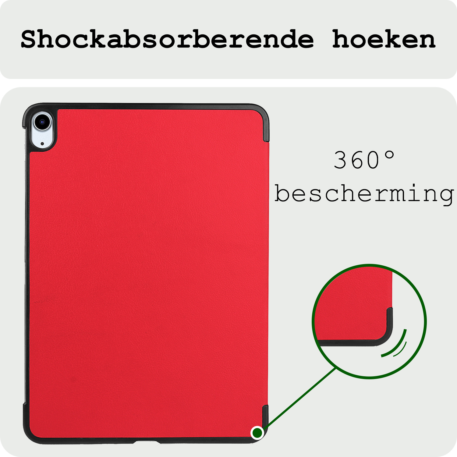 BASEY. BASEY. iPad Air 7 (11 inch) Hoesje Met Uitsparing Apple Pencil Met Screenprotector - Rood