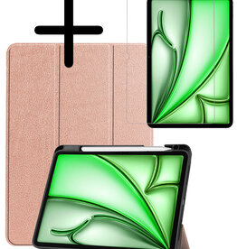 BASEY. BASEY. iPad Air 7 (11 inch) Hoesje Met Uitsparing Apple Pencil Met Screenprotector - Rose Goud