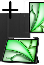 BASEY. BASEY. iPad Air 7 (11 inch) Hoesje Met Uitsparing Apple Pencil Met Screenprotector - Zwart