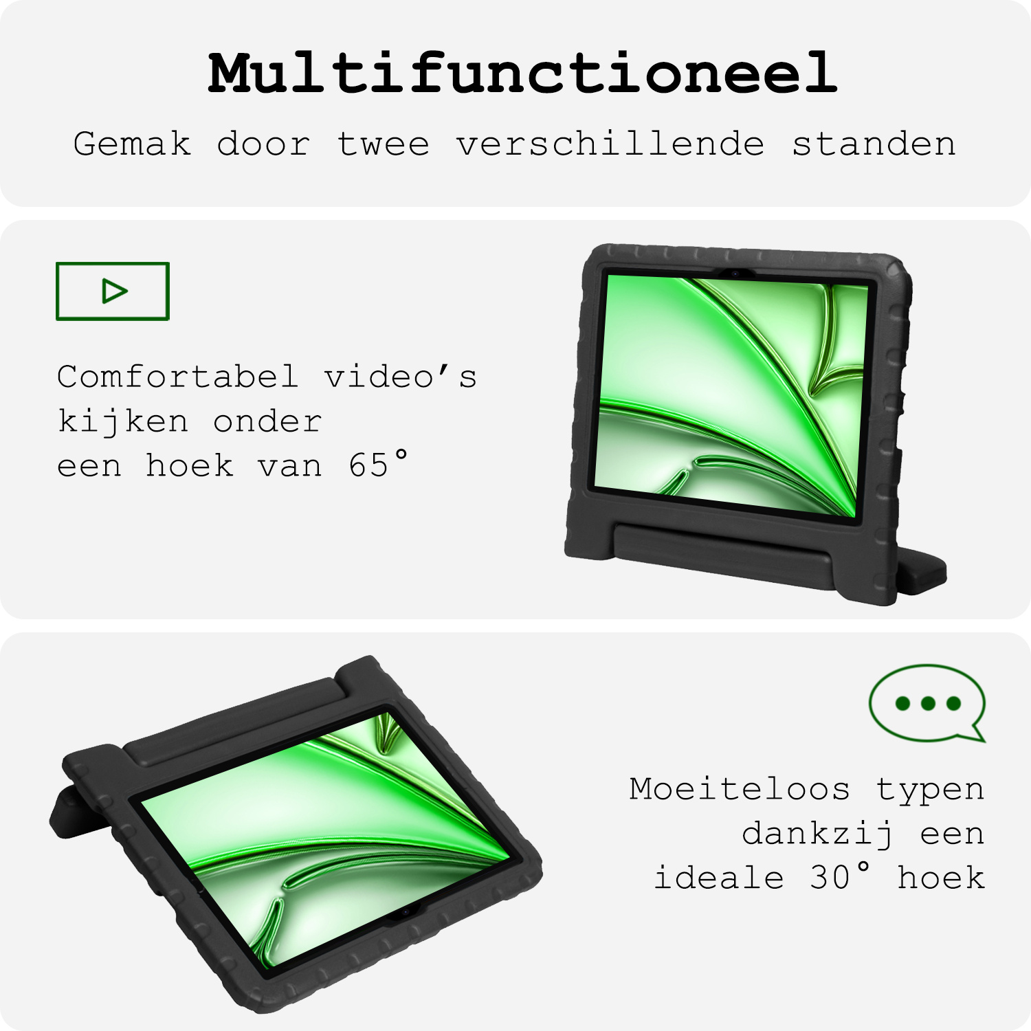 BASEY. BASEY. iPad Air 7 (11 inch) Kinderhoes - Zwart