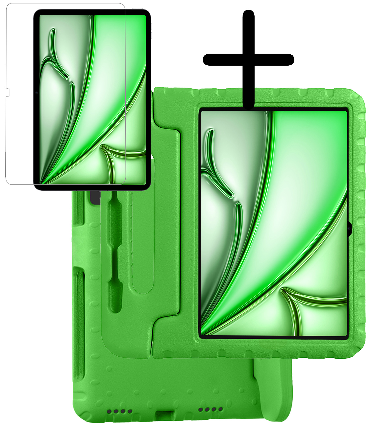 BASEY. BASEY. iPad Air 7 (11 inch) Kinderhoes Met Screenprotector - Groen